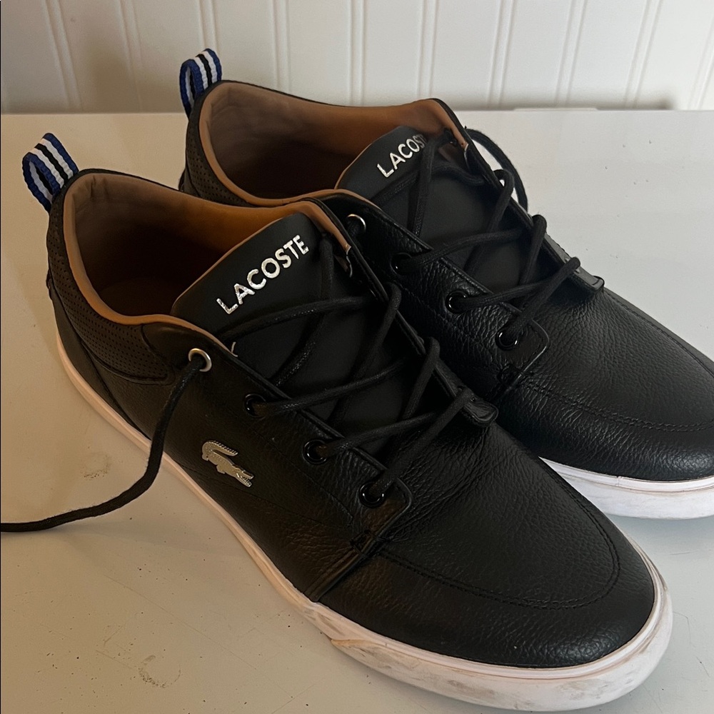 Lacoste Men's Black Leather Sneakers size 9